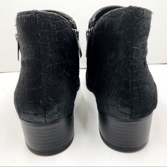 🆕{H By Halston} Lana Leather Calf Hair Black Booties - Picture 13 of 16
